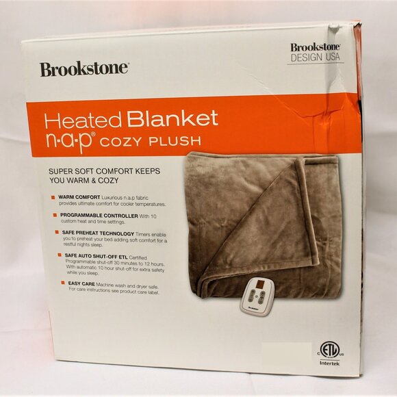Brookstone Heated Blanket N-A-P Cozy Plush Full Size - Picture 2 of 5
